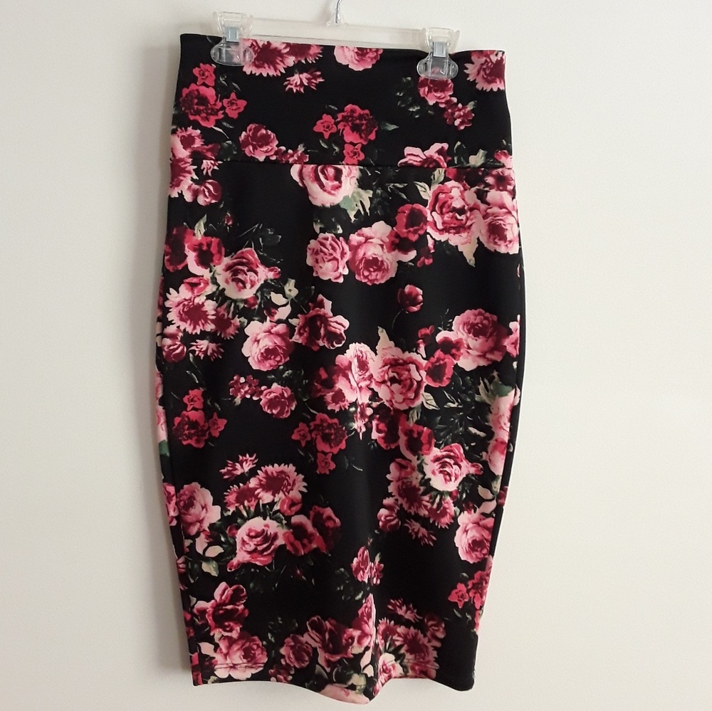 Floral High Waist Pencil Skirt